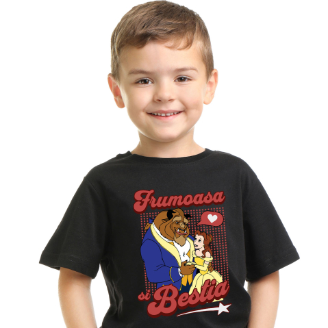 Tricou Copii cu Frumoasa si Bestia - Vraja unei Seri de Bal 100% Bumbac, Negru, 12 Ani [1]