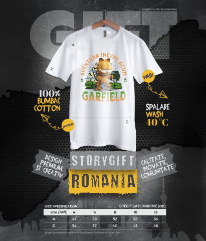 Tricou Copii cu Garfield: Călătorii Relaxante și Magice în Universul Disney 100% Bumbac, Alb, 4 Ani [5]
