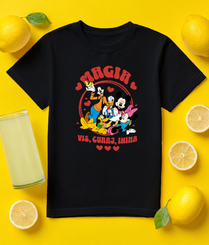 Tricou Copii cu Gasca Mickey Mouse – Impreuna Suntem Puternici 100% Bumbac, Negru, 10 Ani [4]