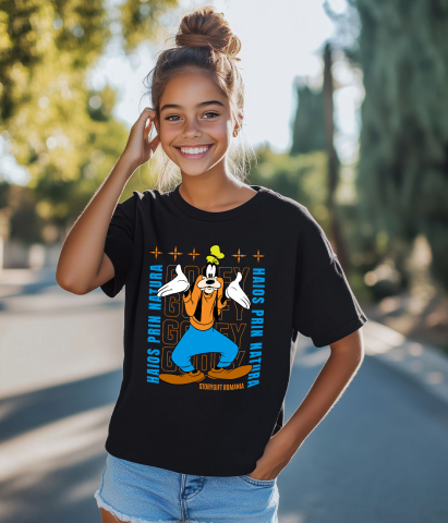 Tricou Copii cu Goofy si Povesti de Neuitat 100% Bumbac, Negru, 10 Ani [3]