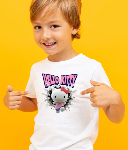 Tricou Copii cu Hello Kitty: Cadru Plin de Poveste 100% Bumbac, Alb, 8 Ani [3]