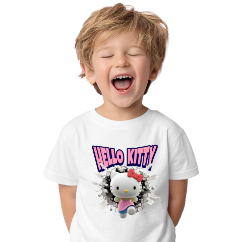 Tricou Copii cu Hello Kitty: Cadru Plin de Poveste 100% Bumbac, Alb, 8 Ani [1]