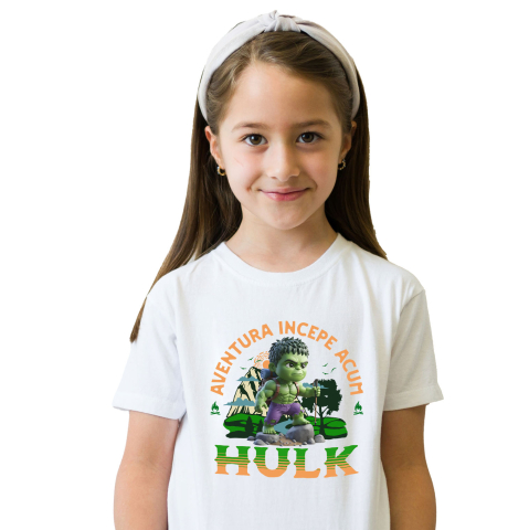 Tricou Copii cu Hulk: Călătorii Împreună cu Magia Disney 100% Bumbac, Alb, 4 Ani [1]