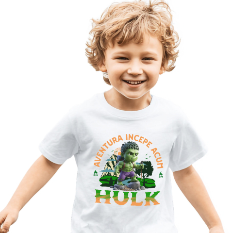 Tricou Copii cu Hulk: Călătorii Împreună cu Magia Disney 100% Bumbac, Alb, 4 Ani [0]