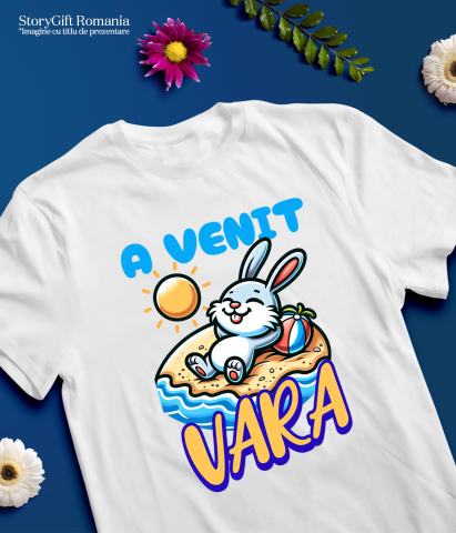 Tricou Femei, Barbati, Copii, Fata, Baiat, Unisex Personalizat Iepure cu Dinți Lungii pe Plajă – Cadou Personalizat pentru Copii și Familie [4]