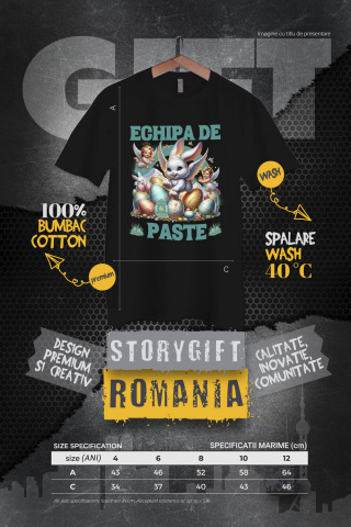 Tricou Femei, Barbati, Copii, Fata, Baiat, Unisex Personalizat "Iepure Fericit Cu Aripi De Înger și Ouă Colorate - Paște Cu Bebelusi Îngeri" [3]