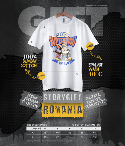 Tricou Femei, Barbati, Copii, Fata, Baiat, Unisex Personalizat Iepure În Costum De Super Erou Cu Pelerină Roșie – Cadou Personalizat Pentru Copii [5]