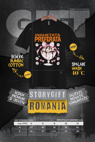 Tricou Femei, Barbati, Copii, Fata, Baiat, Unisex Personalizat Înghețată Elegantă În Pahar Cu Funda Roz și Cireșe Smiley | Cadou Personalizat Pentru Familie și Copii [3]