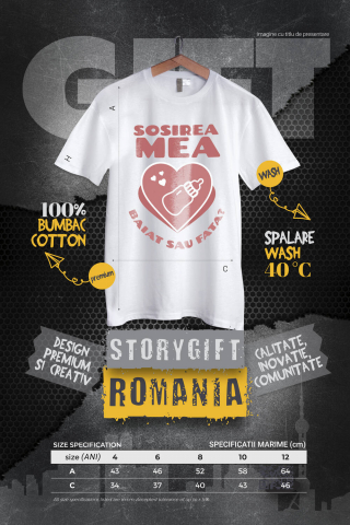 Tricou Femei, Barbati, Copii, Fata, Baiat, Unisex Personalizat Cadou Personalizat „Sosirea Mea Băiat Sau Fată” | Inimioara Cu Beberon [3]