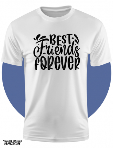 Tricou Copii cu inimioare si textul "Best friends forever" - cele mai bune prietene pentru totdeauna intelegere 100% Bumbac, Unisex, Alb, 12 Ani, 158CM [1]