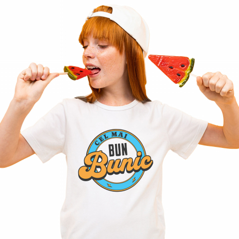 Tricou Femei, Barbati, Copii, Fata, Baiat, Unisex Personalizat „Mesaj pentru Cel Mai Bun Bunic - Cadou Personalizat Familie, Copii” [1]