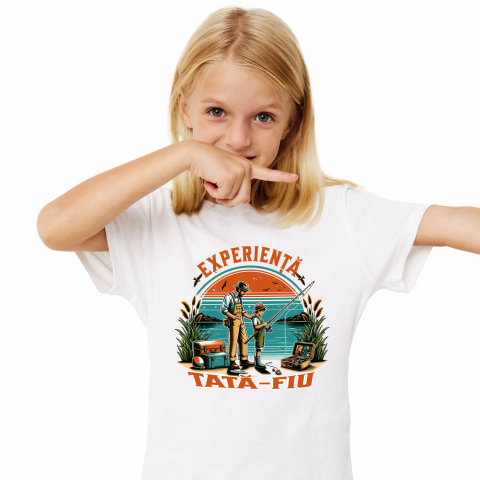 Familie - Tricou Femei, Barbati, Copii, Fata, Baiat, Unisex Personalizat Cadou Personalizat „Iubitorii De Pescuit” | Experiență Tata Fiu pentru Părinți și Copii