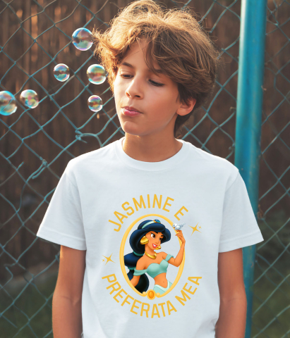 Tricou Copii cu Jasmine in Oglinda Fermecata 100% Bumbac, Alb, 10 Ani [2]
