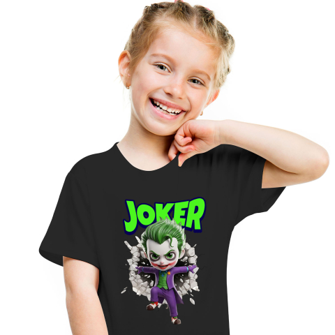 Tricou Copii cu Joker - Povestea unui Războinic al Haosului în Cadru 100% Bumbac, Negru, 12 Ani [1]