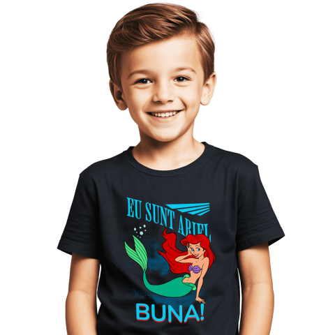 Tricou Copii cu Lumea Ariellei - Inima Marii 100% Bumbac, Negru, 12 Ani [1]