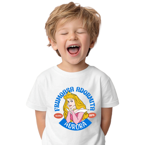 Tricou Copii cu Magia Aurorai in Rochie Regala 100% Bumbac, Alb, 8 Ani [1]