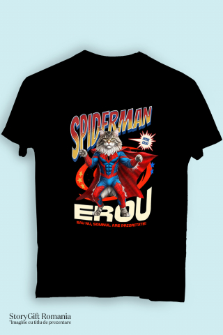 Tricou Femei, Barbati, Copii, Fata, Baiat, Unisex Personalizat Pisică Maine Coon în Costum Spider-Man - Cadou Personalizat pentru Iubitorii de Pisici și Copii [2]