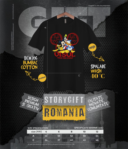 Tricou Copii cu Mickey, Goofy, Donald, Pluto – Prieteni Veseli 100% Bumbac, Negru, 10 Ani [5]