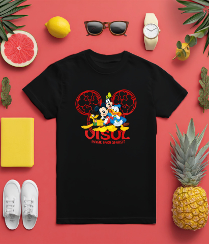 Tricou Copii cu Mickey, Goofy, Donald, Pluto – Prieteni Veseli 100% Bumbac, Negru, 10 Ani [4]