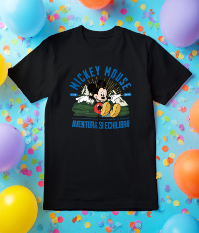 Tricou Copii cu Mickey Mouse in Inima Naturii 100% Bumbac, Negru, 10 Ani [4]