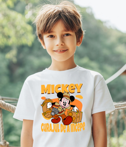 Tricou Copii cu Mickey, pregatit pentru o noua poveste 100% Bumbac, Alb, 10 Ani [3]
