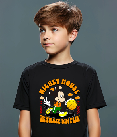 Tricou Copii cu Mickey si aruncarile magice 100% Bumbac, Negru, 12 Ani [3]
