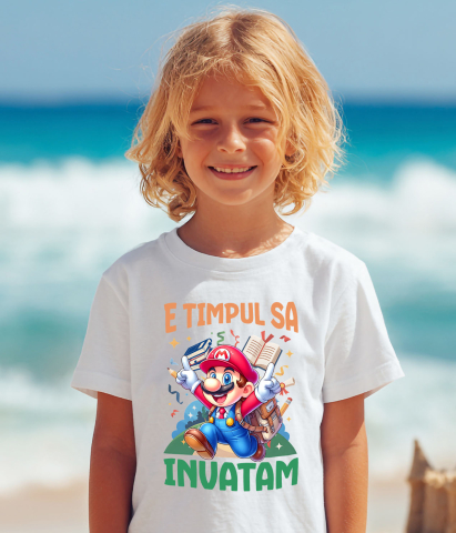 Tricou Copii cu Minecraft Si Aventuri De Lectura 100% Bumbac, Alb, 8 Ani [3]