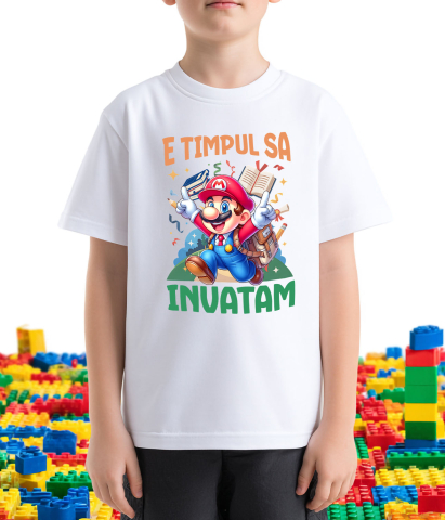 Tricou Copii cu Minecraft Si Aventuri De Lectura 100% Bumbac, Alb, 8 Ani [2]
