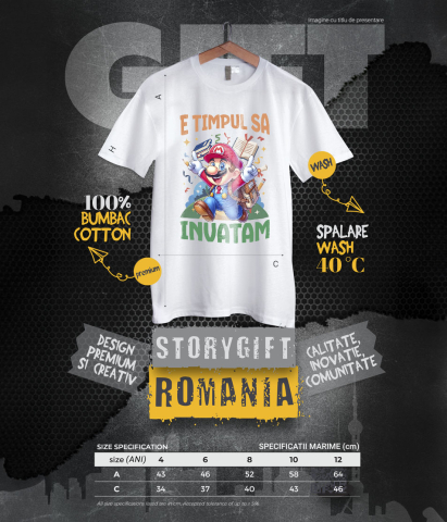 Tricou Copii cu Minecraft Si Aventuri De Lectura 100% Bumbac, Alb, 8 Ani [5]