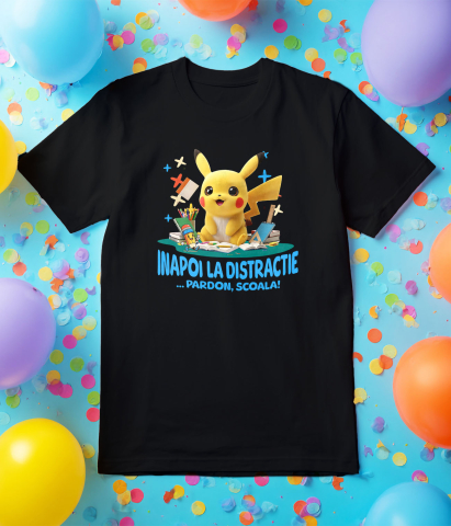 Tricou Copii cu Minions – Scoala Devine Distractie 100% Bumbac, Negru, 4 Ani [4]