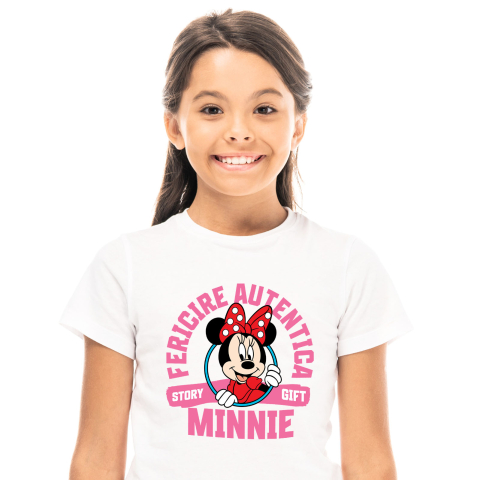 Desene Animate - Tricou Copii cu Minnie, cu inima plină de speranță 100% Bumbac, Alb, 12 Ani