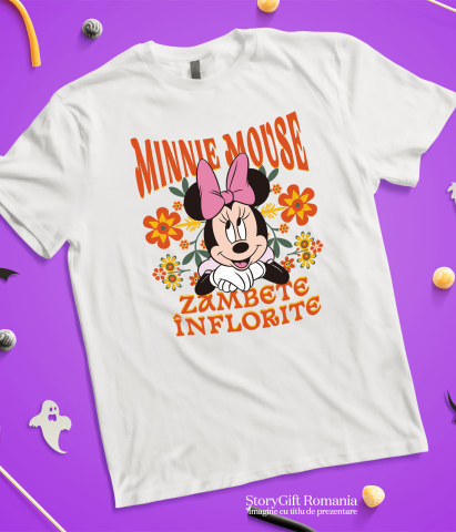 Tricou Copii cu Minnie, dragoste și veselie 100% Bumbac, Alb, 12 Ani [4]
