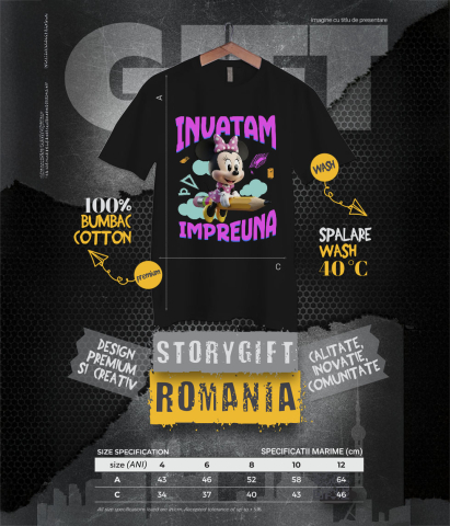 Tricou Copii cu Minnie Mouse – Inspiratie pentru Micile Aventuriere 100% Bumbac, Negru, 12 Ani [5]