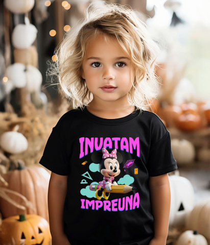 Tricou Copii cu Minnie Mouse – Inspiratie pentru Micile Aventuriere 100% Bumbac, Negru, 12 Ani [2]