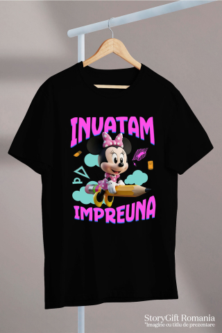 Tricou Copii cu Minnie Mouse – Inspiratie pentru Micile Aventuriere 100% Bumbac, Negru, 12 Ani [4]
