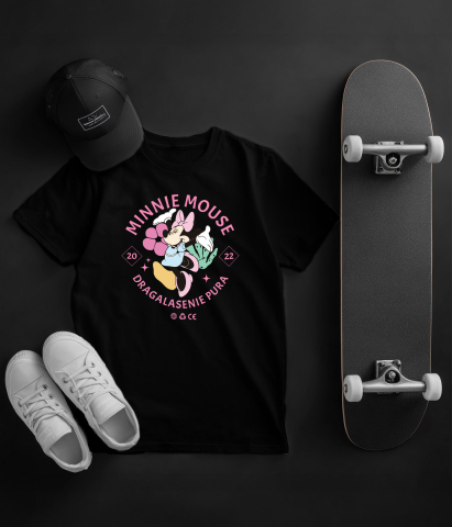 Tricou Copii cu Minnie, regina bucuriei si a iubirii 100% Bumbac, Negru, 10 Ani [4]