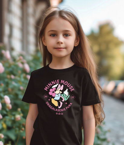 Tricou Copii cu Minnie, regina bucuriei si a iubirii 100% Bumbac, Negru, 10 Ani [2]
