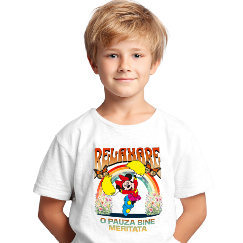 Tricou Copii cu Minnie Se Bucura Dansand Fara Oprire 100% Bumbac, Alb, 6 Ani [1]