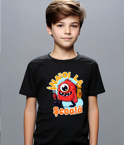 Tricou Femei, Barbati, Copii, Fata, Baiat, Unisex Personalizat Monstru cu Un Ochi și Rucsac Școlar | Rechizite și Vacanță Educațională pentru Copii [2]