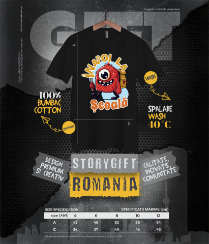 Tricou Femei, Barbati, Copii, Fata, Baiat, Unisex Personalizat Monstru cu Un Ochi și Rucsac Școlar | Rechizite și Vacanță Educațională pentru Copii [5]