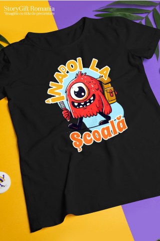 Tricou Femei, Barbati, Copii, Fata, Baiat, Unisex Personalizat Monstru cu Un Ochi și Rucsac Școlar | Rechizite și Vacanță Educațională pentru Copii [2]