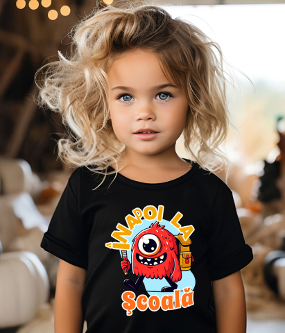 Tricou Femei, Barbati, Copii, Fata, Baiat, Unisex Personalizat Monstru cu Un Ochi și Rucsac Școlar | Rechizite și Vacanță Educațională pentru Copii [3]