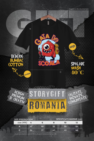 Tricou Femei, Barbati, Copii, Fata, Baiat, Unisex Personalizat Monstru Vesel cu Blană Roșie – Cadou Personalizat Educațional pentru Copii [3]