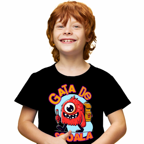 Tricou Femei, Barbati, Copii, Fata, Baiat, Unisex Personalizat Monstru Vesel cu Blană Roșie – Cadou Personalizat Educațional pentru Copii [1]