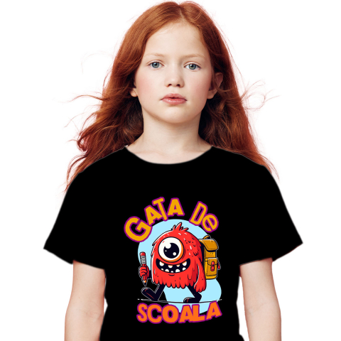 Tricou Femei, Barbati, Copii, Fata, Baiat, Unisex Personalizat Monstru Vesel cu Blană Roșie – Cadou Personalizat Educațional pentru Copii [1]