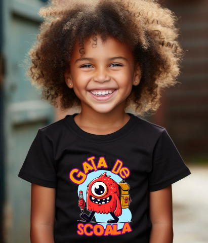 Tricou Femei, Barbati, Copii, Fata, Baiat, Unisex Personalizat Monstru Vesel cu Blană Roșie – Cadou Personalizat Educațional pentru Copii [3]