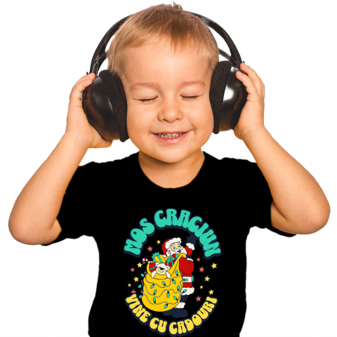 Tricou Femei, Barbati, Copii, Fata, Baiat, Unisex Personalizat Tricou Personalizat Crăciun – Moș Crăciun Vesel cu Sac Plin de Cadouri [1]