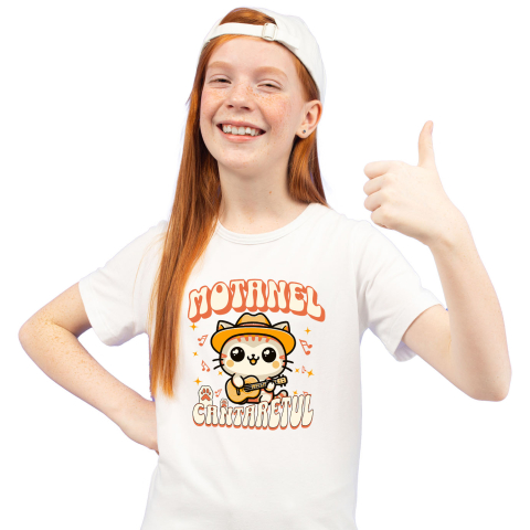 Tricou Femei, Barbati, Copii, Fata, Baiat, Unisex Personalizat Motan Cu Pălărie Mexicană și Chitară – Cadou Personalizat Motănel Cântărețul pentru Copii și Familie