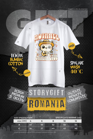Tricou Femei, Barbati, Copii, Fata, Baiat, Unisex Personalizat Motan Cu Pălărie Mexicană și Chitară – Cadou Personalizat Motănel Cântărețul pentru Copii și Familie [3]
