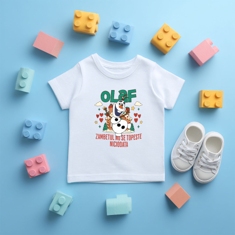 Tricou Copii cu Olaf - Prietenul care face iarna mai frumoasa 100% Bumbac, Alb, 8 Ani [4]